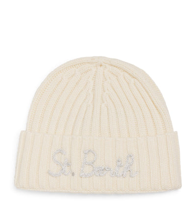 Harrods Mc2 Saint Barth Kids Wool-Blend Ribbed Logo Beanie - اشترِ عبر الإنترنت من McGrocer