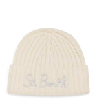 Mc2 Saint Barth Kids wool-blend ribbed logo beanie, imported from the UK