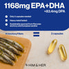 4HIM & HER omega-3 fish oil 80% concentrate 120 capsules (British brand)