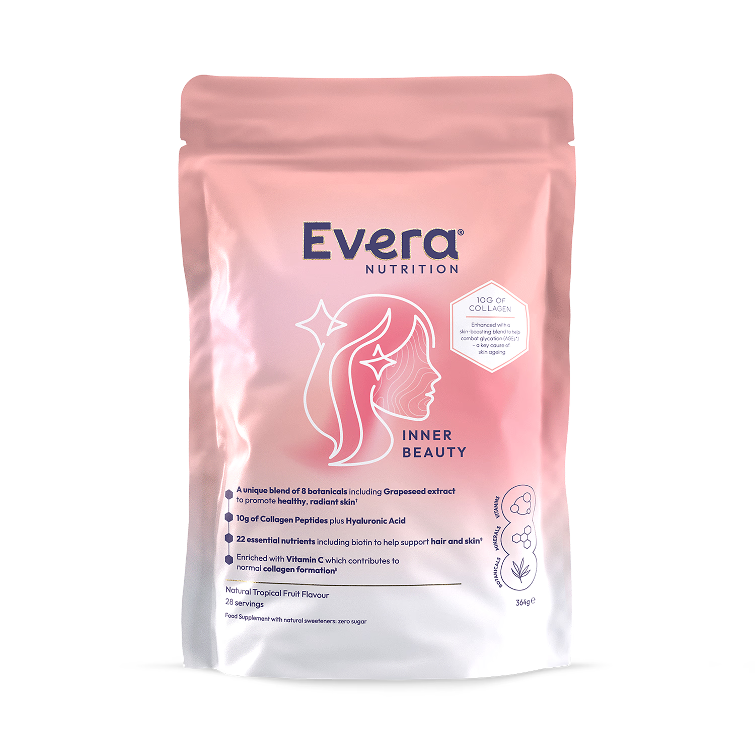 Evera Nutrition Inner Beauty supplement 364g, UK version