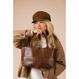 SVNX woven tote bag dark brown - British product