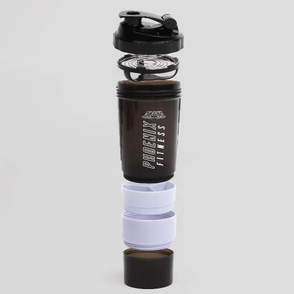 Phoenix Fitness slate compartment shaker bottle 700ml (British brand)