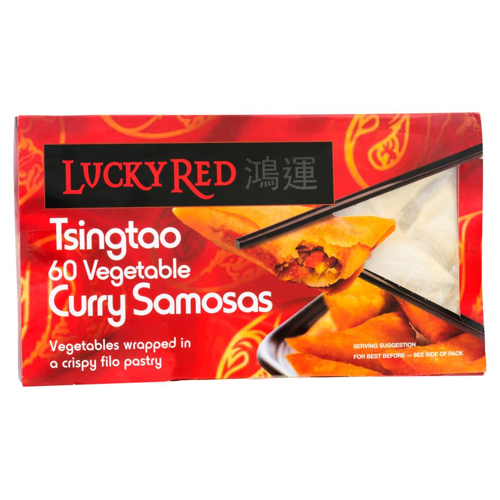 Lucky Red vegetable curry samosas, UK version