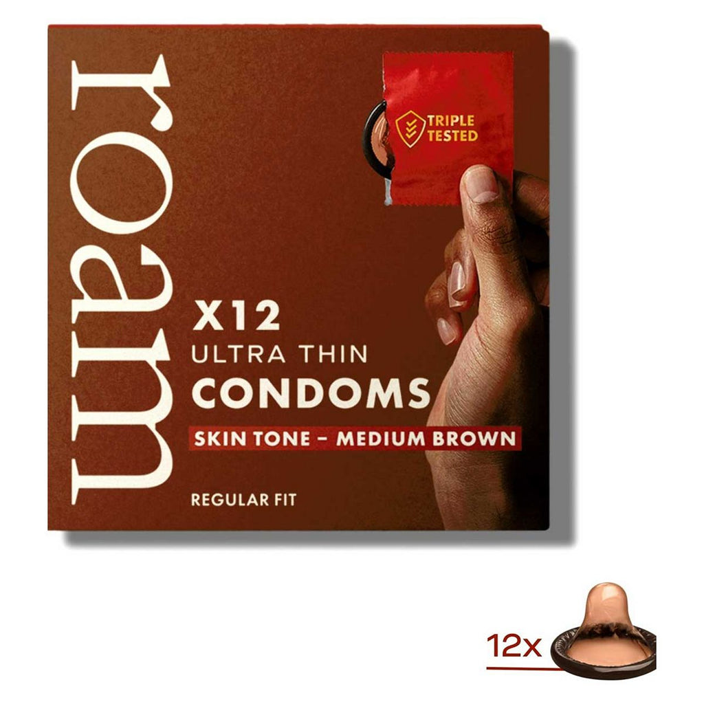 Roam Skin Tone Condoms Medium Brown 12x Pack