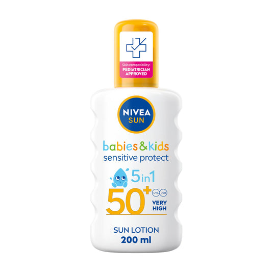Nivea Sun Kids Sensitive Sun Cream Spray SPF50+ 200ml face & body skincare Sainsburys   