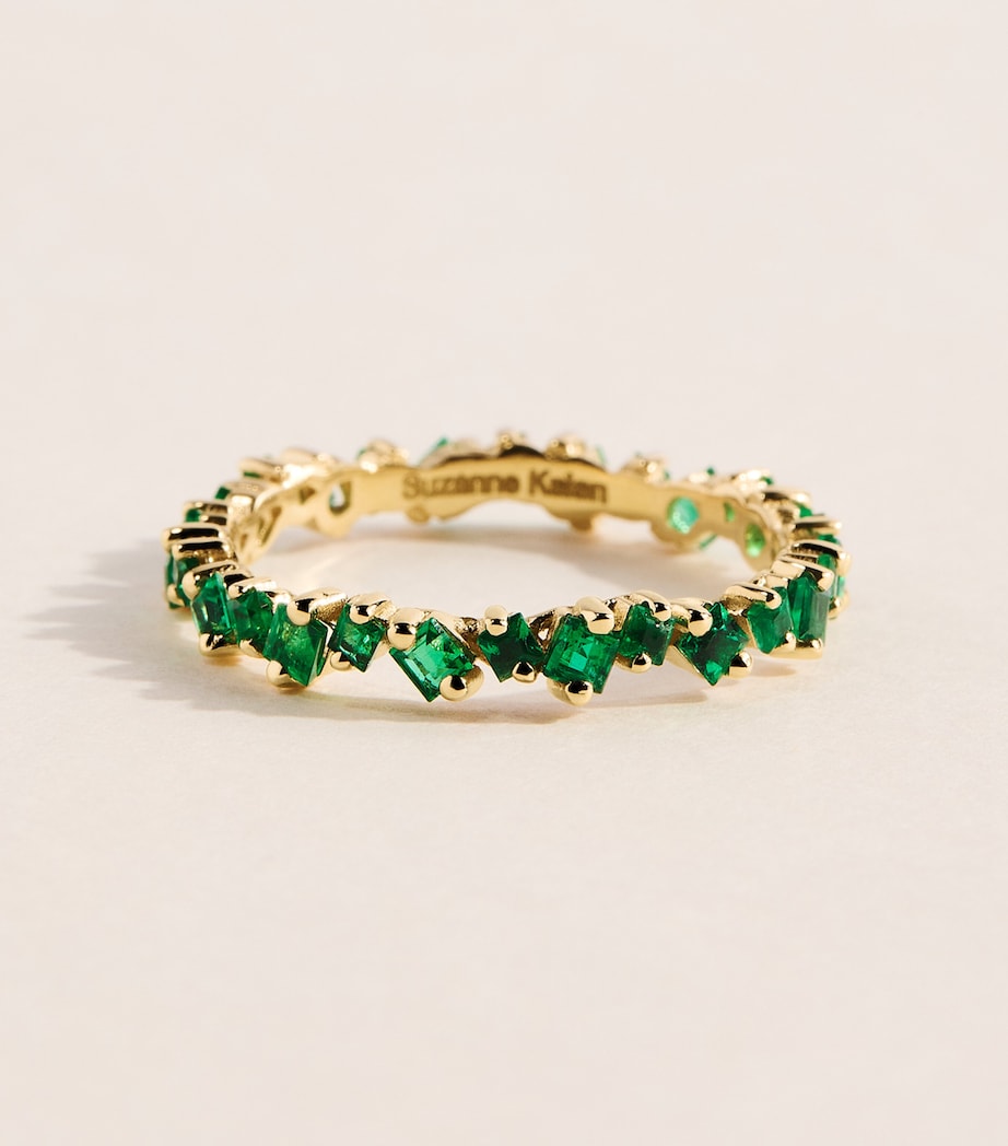 Suzanne Kalan yellow gold emerald eternity ring - British product