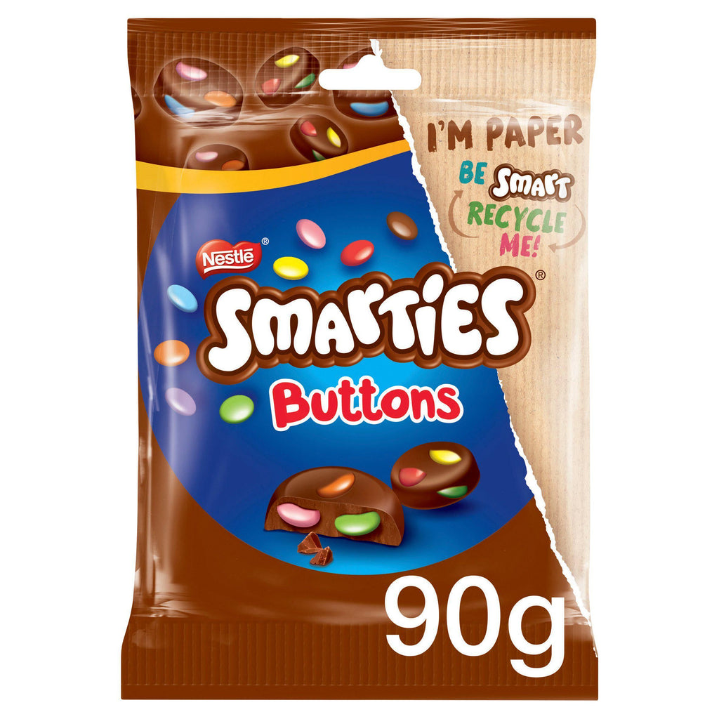 Smarties Buttons Milk Chocolate Sharing Bag 90g