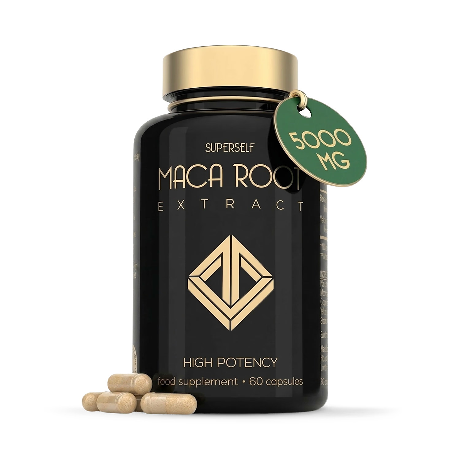 SuperSelf maca root supplement 5000mg 60 capsules, UK version