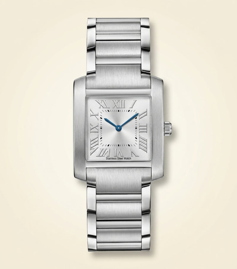 Cartier Tank Française steel diamond watch 27mm, UK version