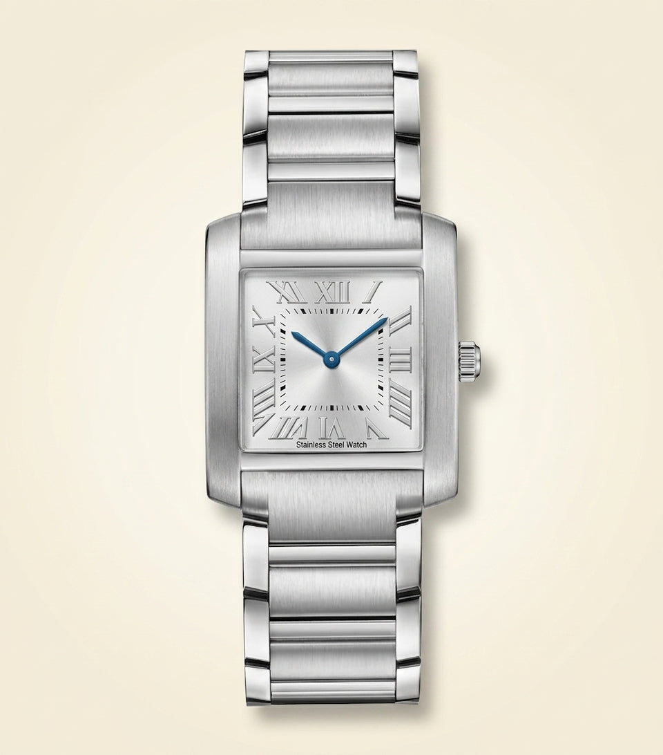 Cartier Tank Française steel diamond watch 27mm, UK version