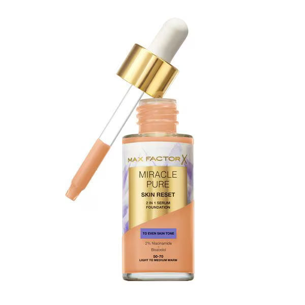 Max Factor Miracle Pure Serum Foundation Light to Medium Warm 30ml (British brand)