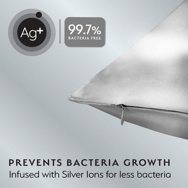 Silver Cloud satin pillowcase with silver ions (British brand)