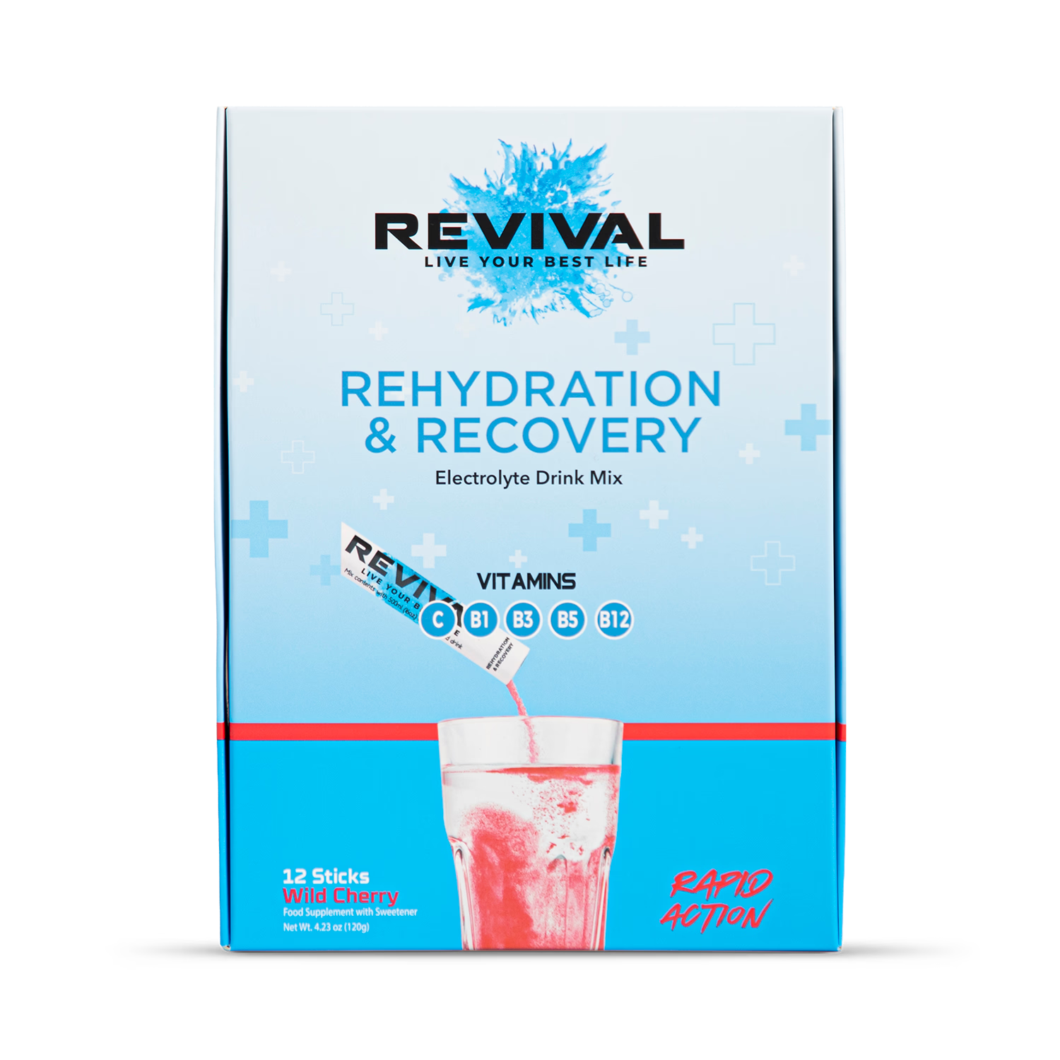 Revival Wild Cherry hydration powder 12 pack, UK version