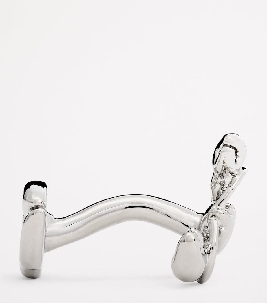 Babette Wasserman rhodium-plated lobster cufflinks H2.2cm x W1.2cm, imported from the UK