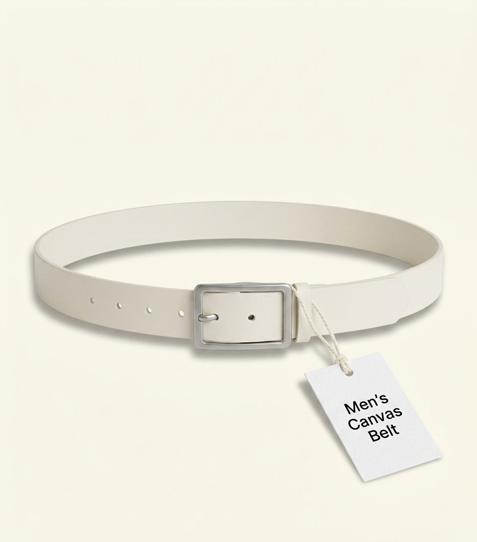 Leather and Check Reversible TB Belt