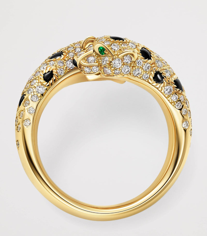 Cartier Panthère de Cartier ring yellow gold diamonds emerald onyx (British brand)