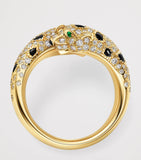 Cartier Panthère de Cartier ring yellow gold diamonds emerald onyx (British brand)
