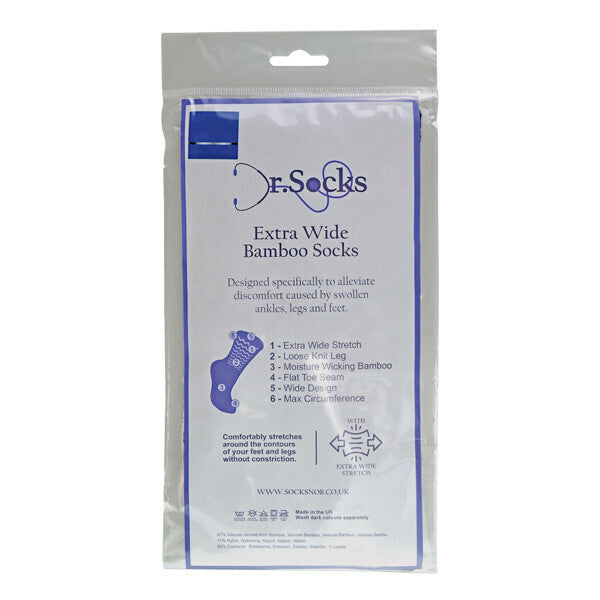 Dr.Socks Extra Wide Bamboo Oedema Socks 4-7 UK GOODS Superdrug   