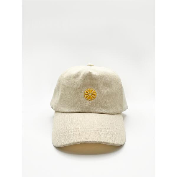 SVNX cream baseball cap with lemon embroidery 56cm (British brand)