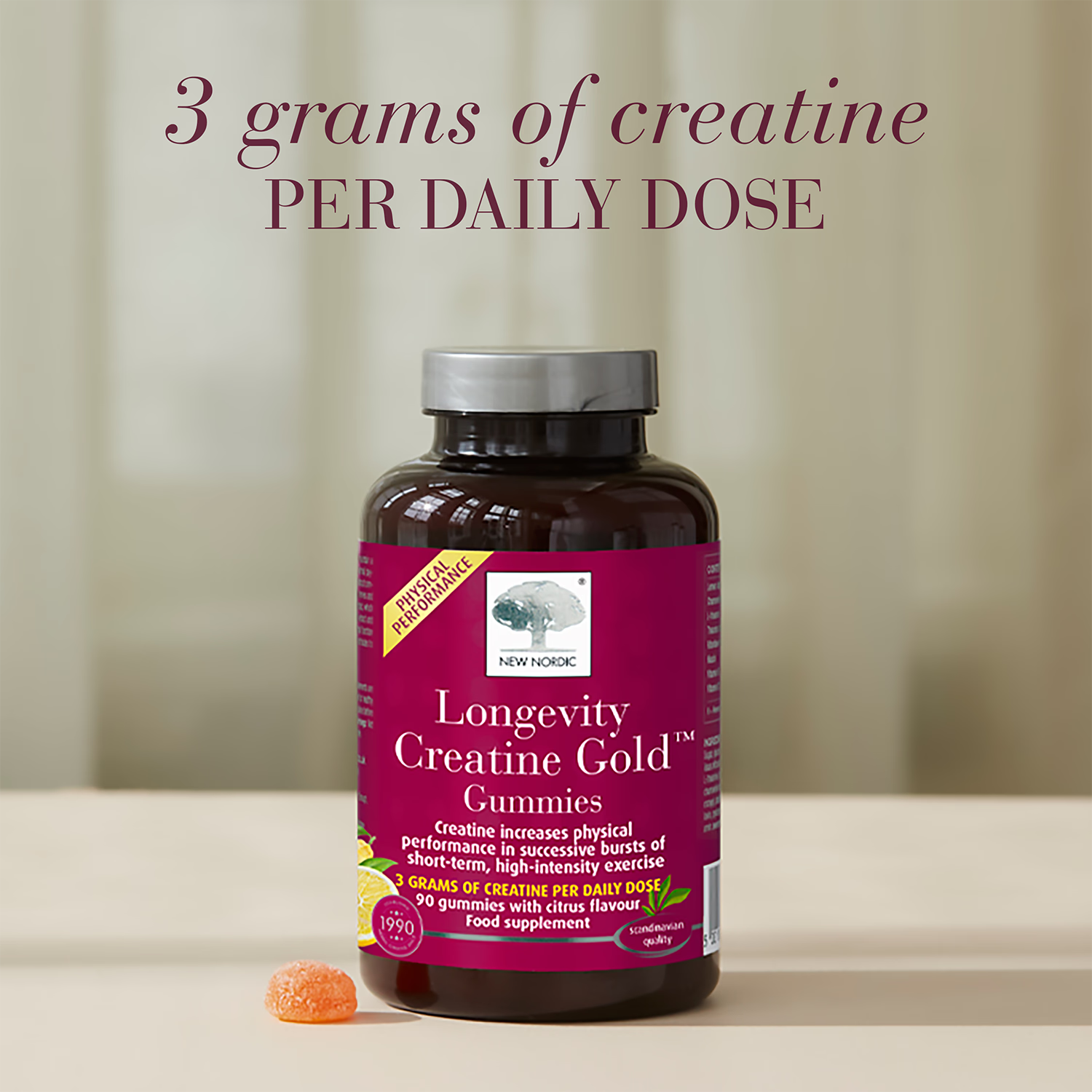 New Nordic citrus creatine gummies 90 gummies, imported from the UK