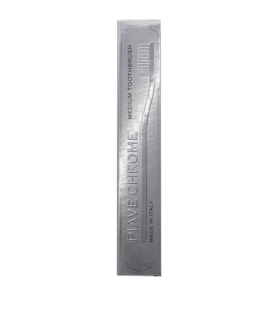 Piave Cosmetics medium chrome-plated toothbrush (British brand)