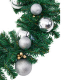Livingandhome artificial pine garland with gold silver ornaments 270cm - British product