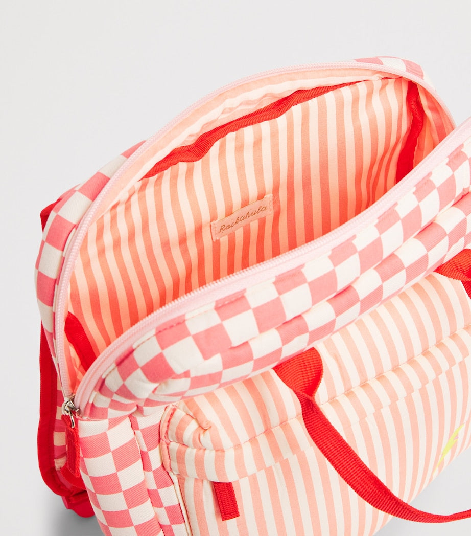 Rockahula cotton-blend check backpack for kids, imported from the UK
