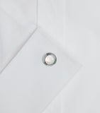 Dunhill Hobnail cufflinks rhodium-plated silver mother-of-pearl 16mm, UK version