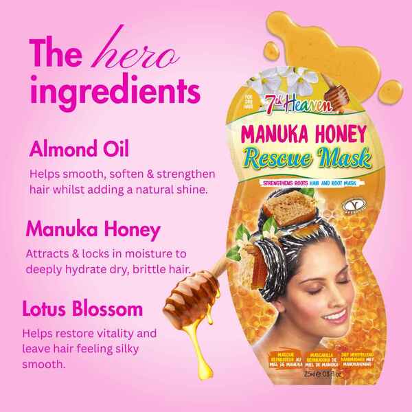 7th Heaven hair mask 3 pack Manuka Honey Coconut Argan Oil, UK version