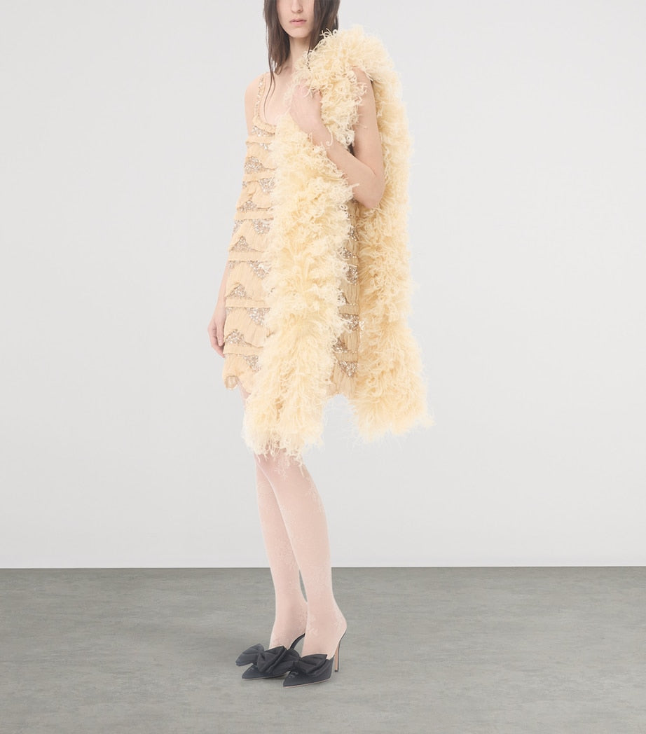 Valentino Garavani feather scarf with ostrich and turkey feathers, UK version