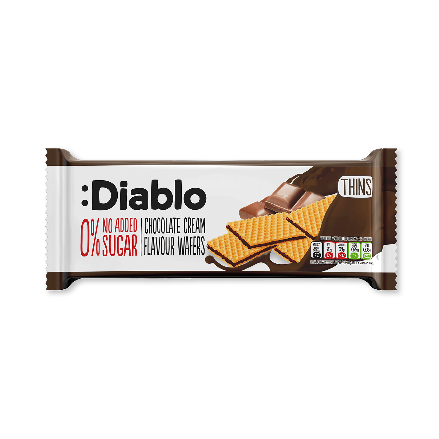 Diablo wafer thins chocolate cream flavour 150g, UK version
