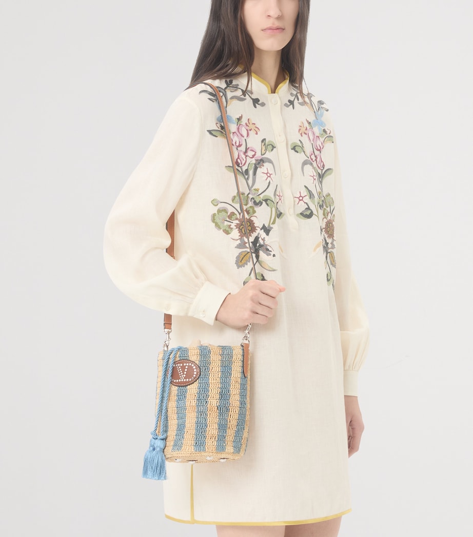 Valentino Garavani straw VLogo signature bucket bag, UK version