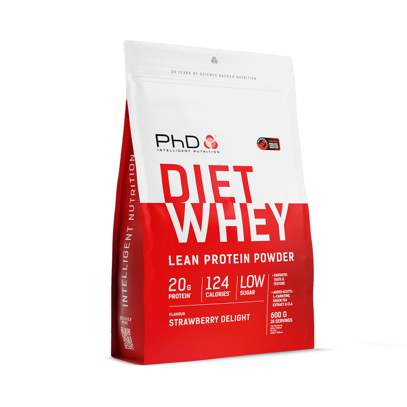 PhD whey protein powder Strawberry Delight 600g, imported from the UK