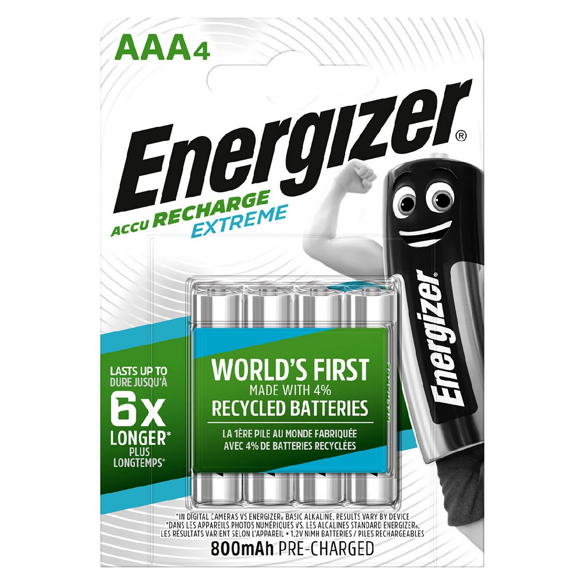 Energizer Recharge Extreme AAA 4 Pack Batteries GOODS Boots   