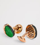 Tateossian rose gold and green garnet cufflinks - British product