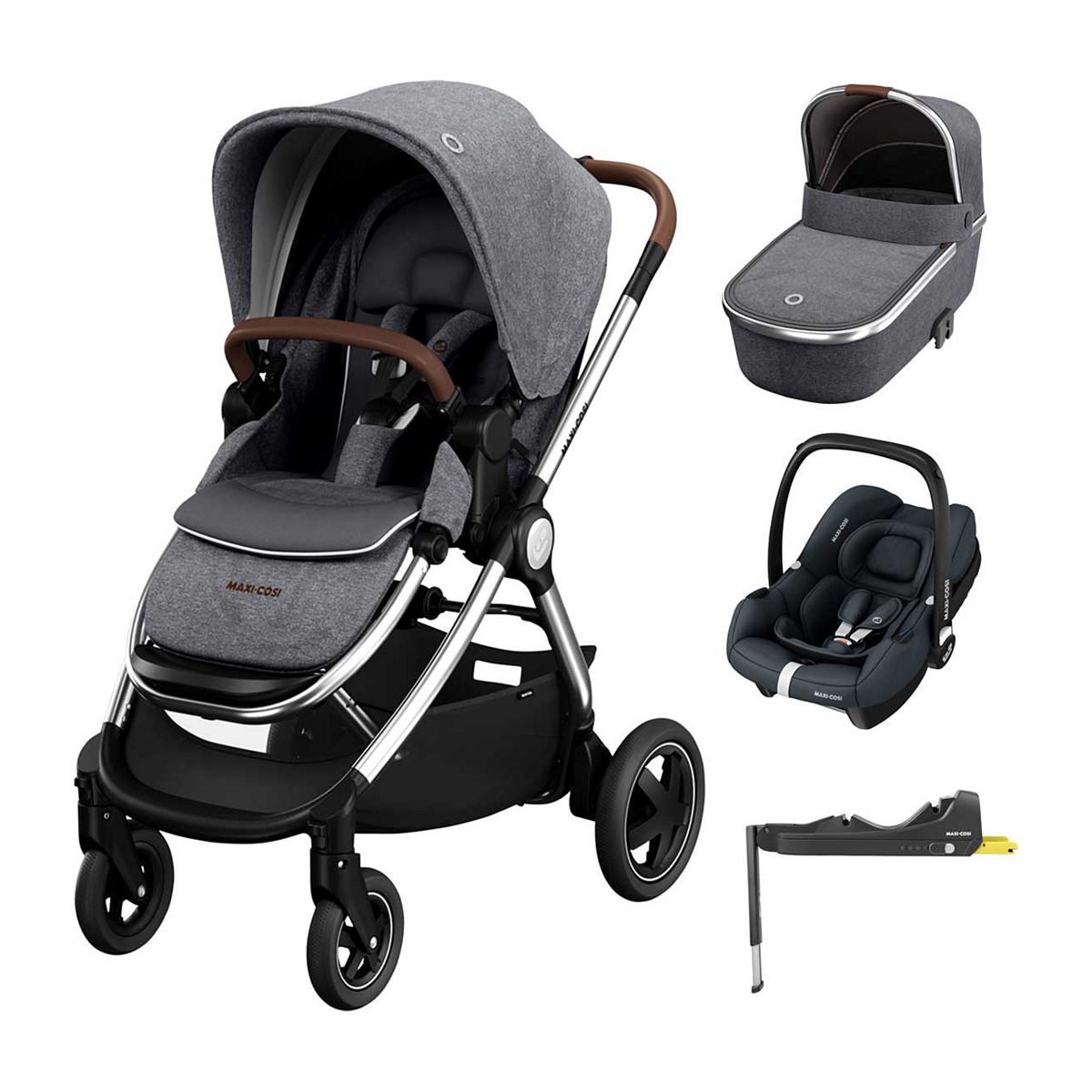 Maxi-Cosi Adorra Luxe with Cabriofix i-Size & Base Travel System Twillic Grey GOODS Boots   