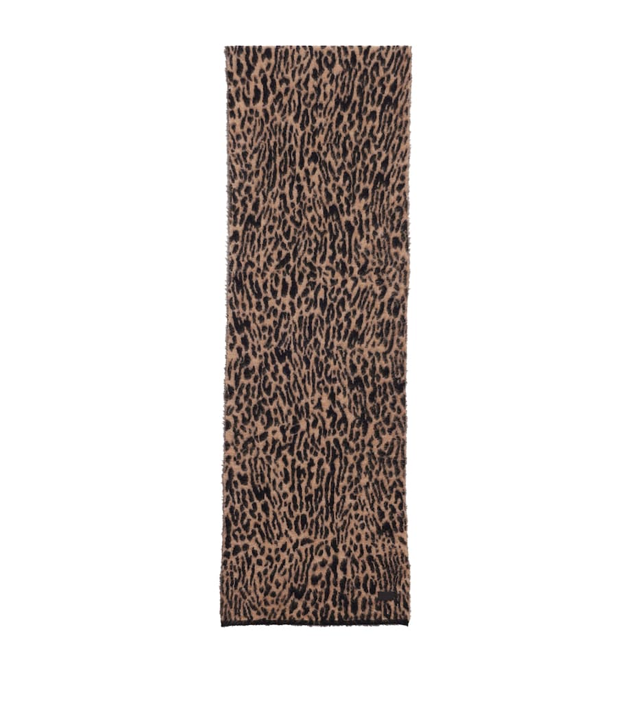 Saint Laurent leopard mohair wool scarf 40x240cm, imported from the UK