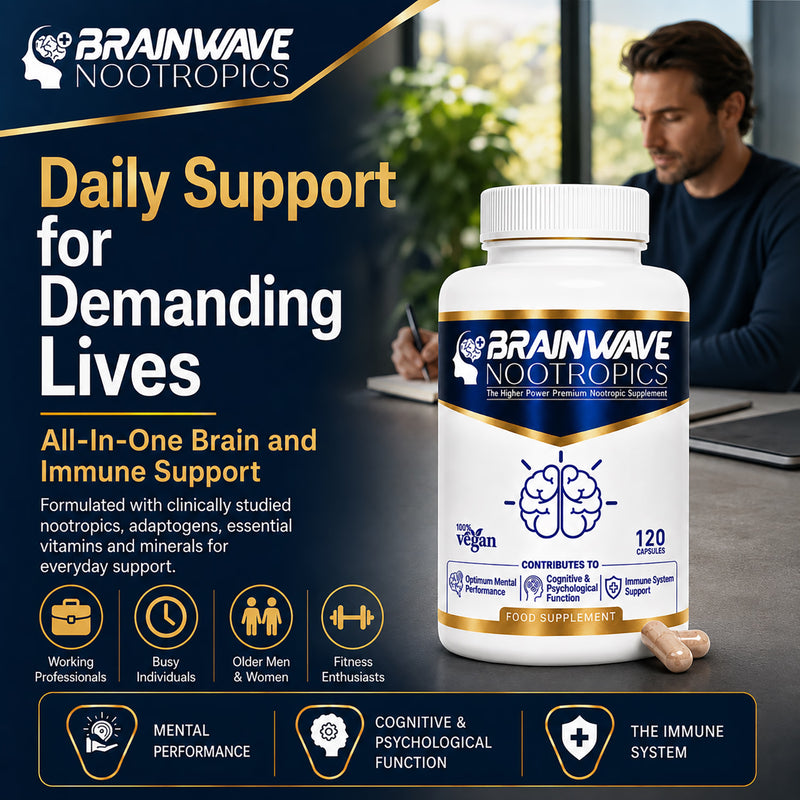 Brainwave Nootropics brain supplement complex 120 capsules (British brand)