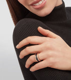 Bvlgari B.zero1 two-band ring in rose gold and black ceramic (British brand)
