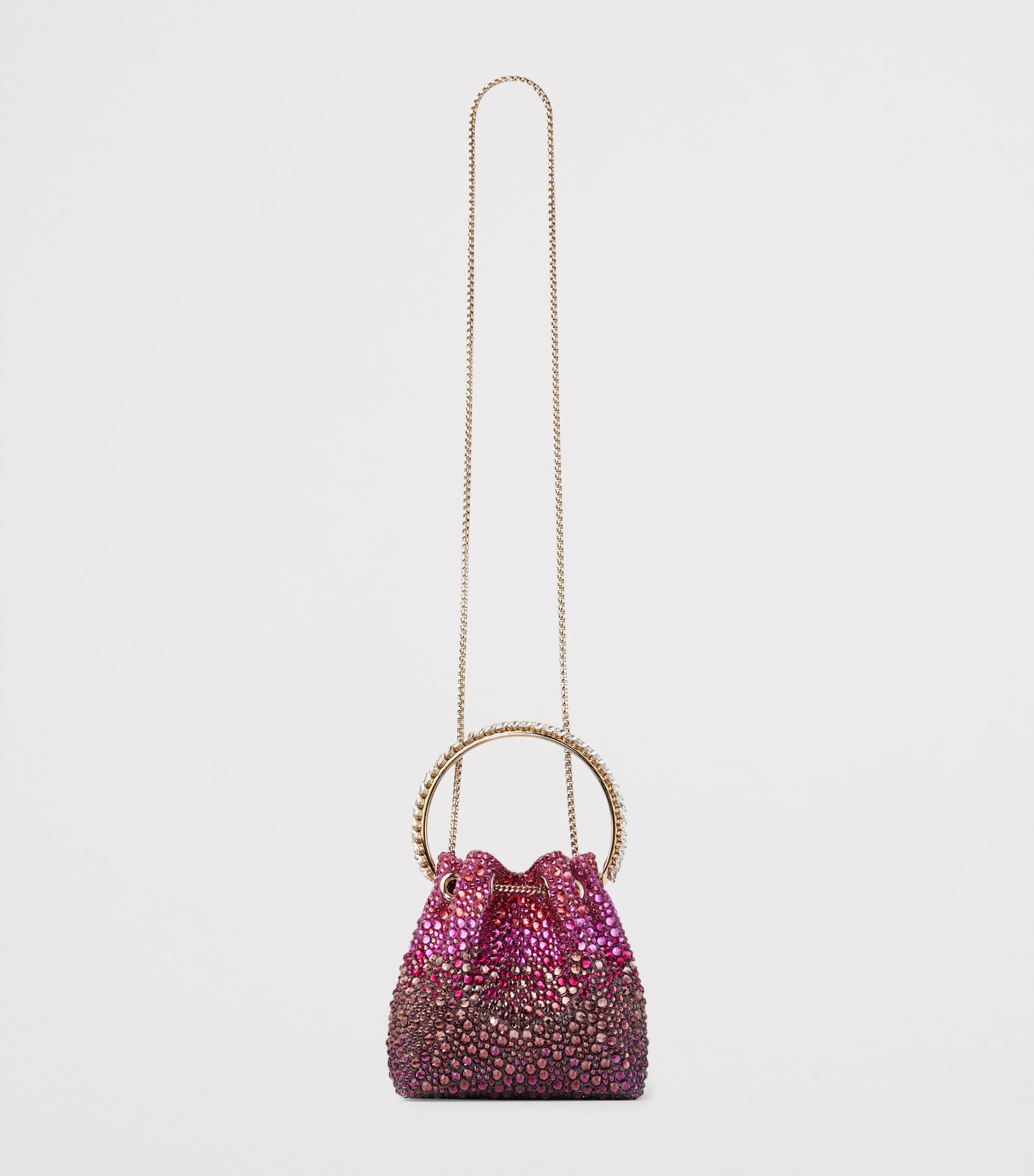 Jimmy Choo Bon Bon top-handle bag with crystal embellishment, imported from the UK