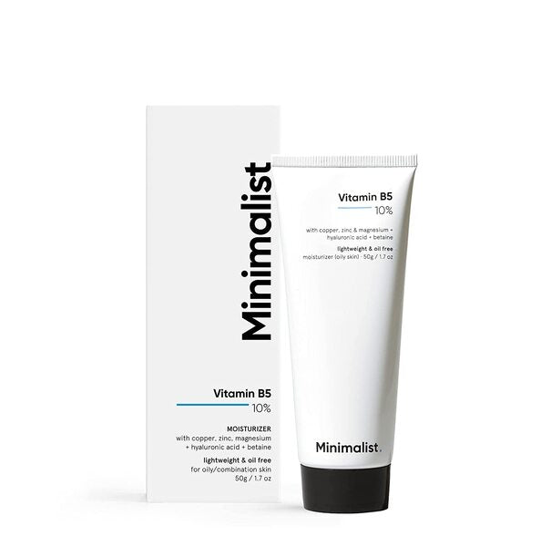 Minimalist Vitamin B5 moisturiser for acne-prone skin, imported from the UK