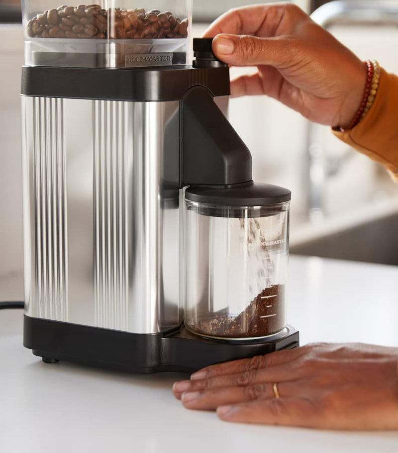 Moccamaster KM5 coffee grinder, imported from the UK