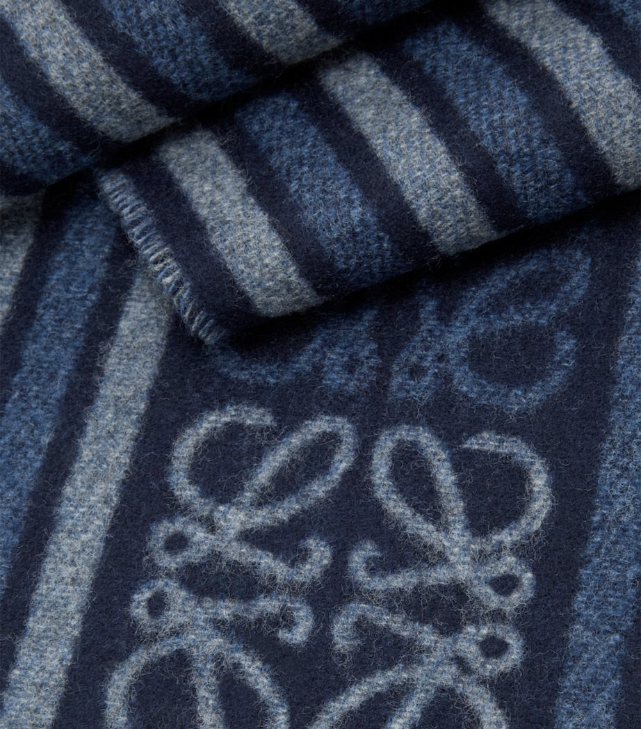 LOEWE wool-cashmere Anagram scarf 30x160cm, imported from the UK