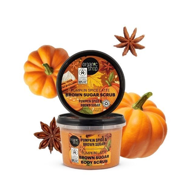 Organic Shop Pumpkin Spice Latte Brown Sugar body scrub 250ml, UK version
