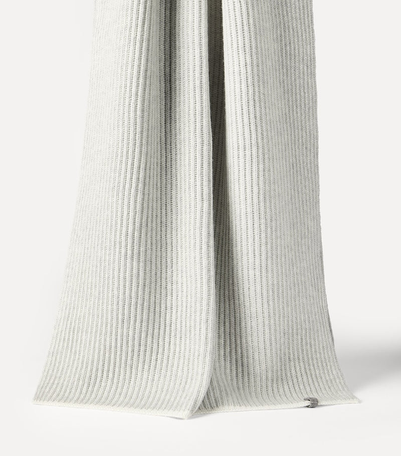 Brunello Cucinelli ribbed cashmere monili detail scarf, UK version