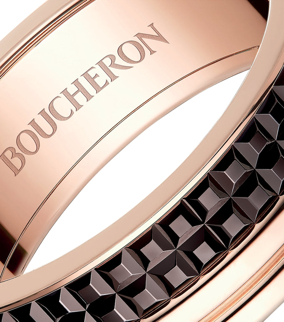 Boucheron Quatre rose gold wedding ring with brown PVD (British brand)