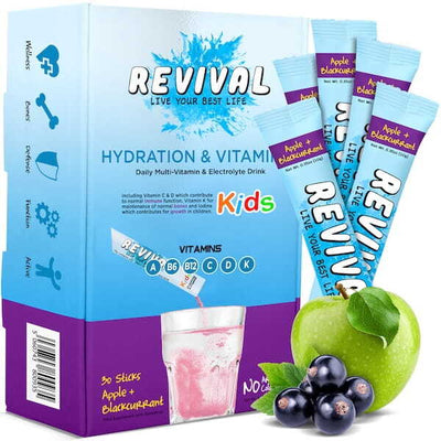 Superdrug Revival KIDS Multi-Vitamin & Electrolyte Drink Apple & Black 30 Pack- Buy online at McGrocer