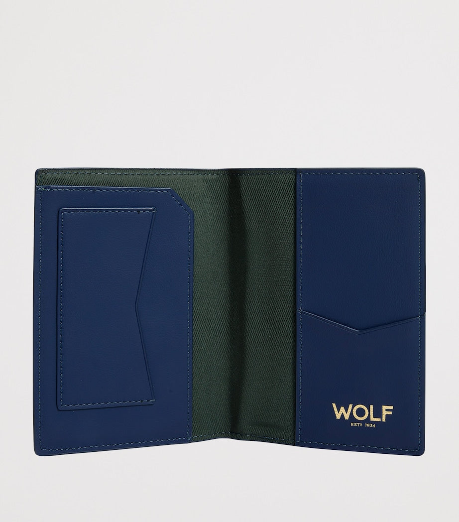 WOLF vegan passport sleeve with RFID protection and card slots (British brand)