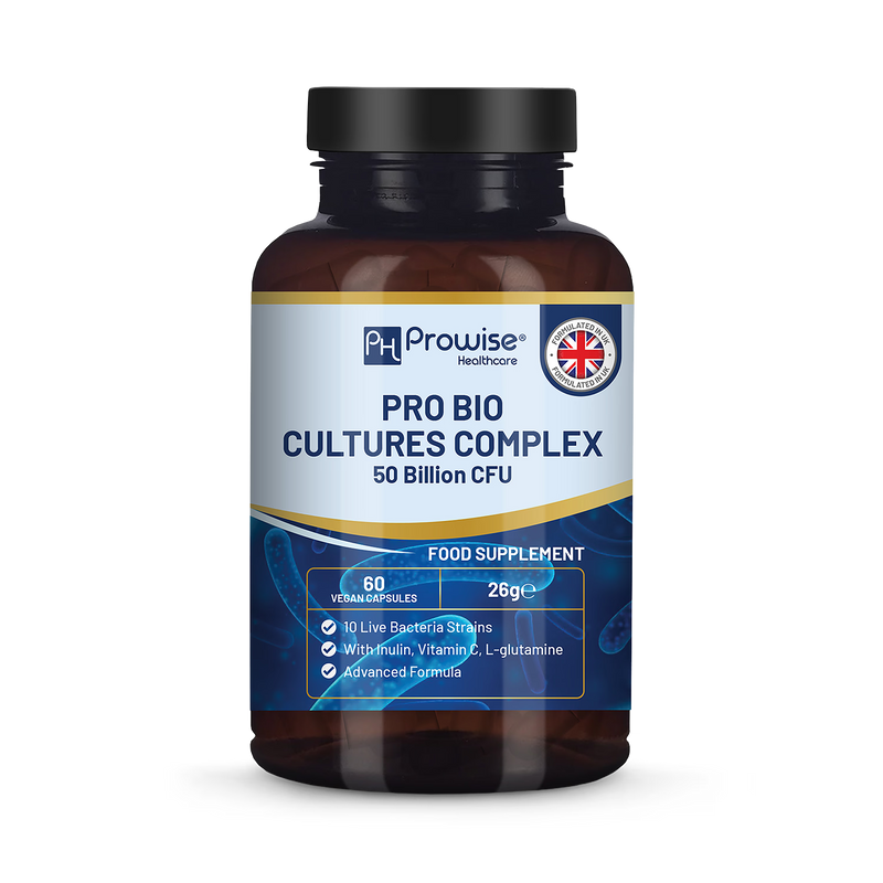 Prowise Healthcare Pro Bio Cultures Complex Probiotics and Prebiotics 50 billion CFU 60 Capsules