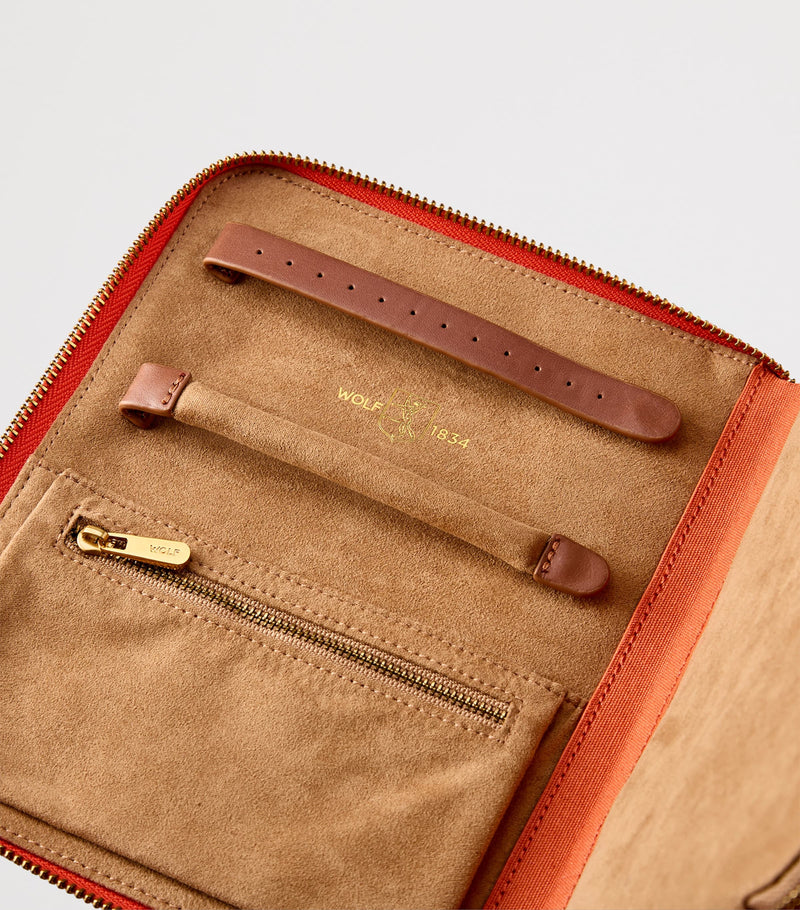 WOLF Ida Travel Zip Jewellery Portfolio Case (British brand)